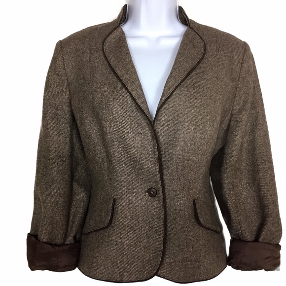 Vintage Bert Newman Tweed Tyrolean Collar Jacket - Picture 2 of 8